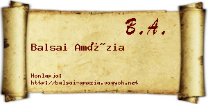 Balsai Amázia névjegykártya